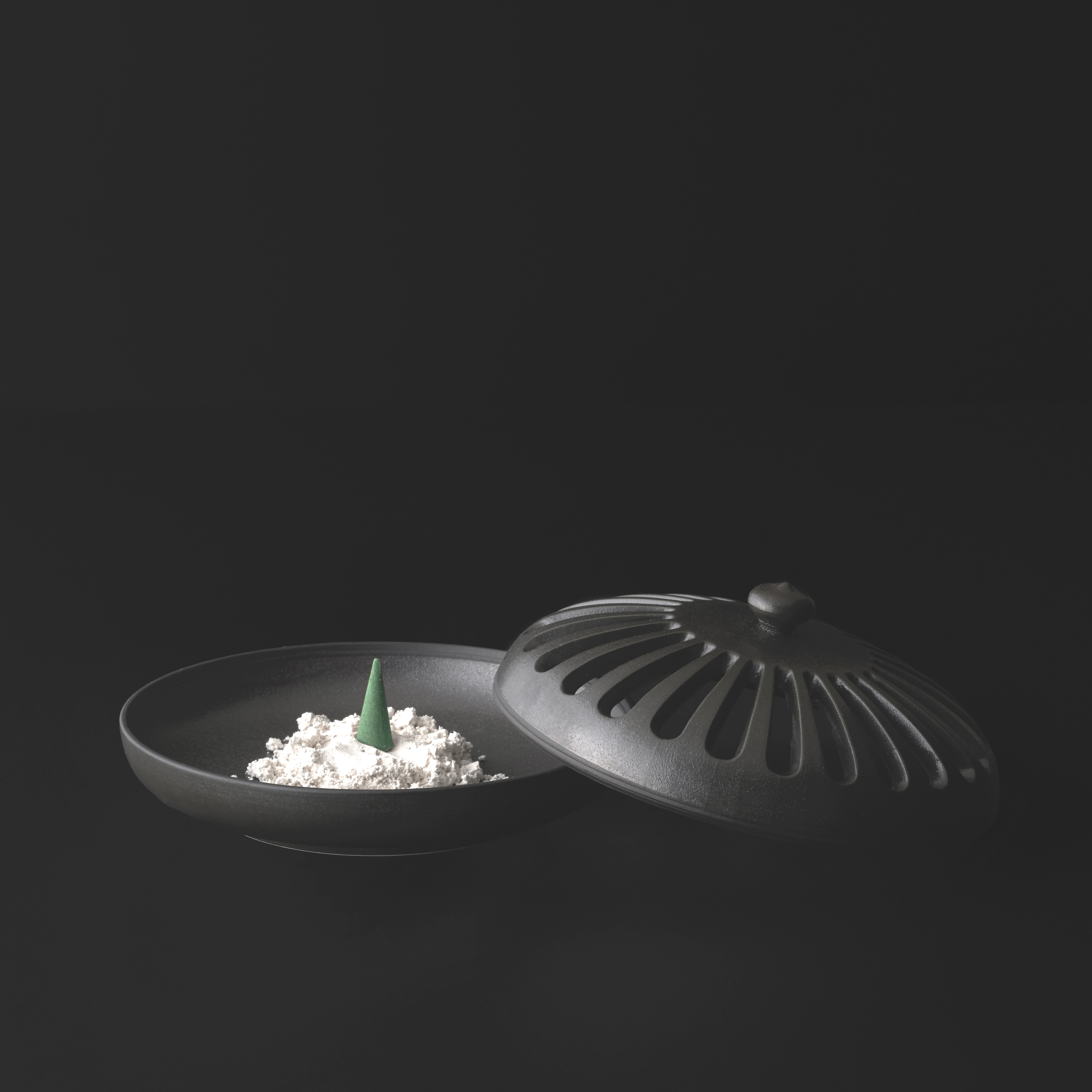 WDH 線香炉 炭 黒 桐箱入り